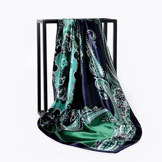 Printed Satin Silk Square Scarves - ElegantScarves.CA