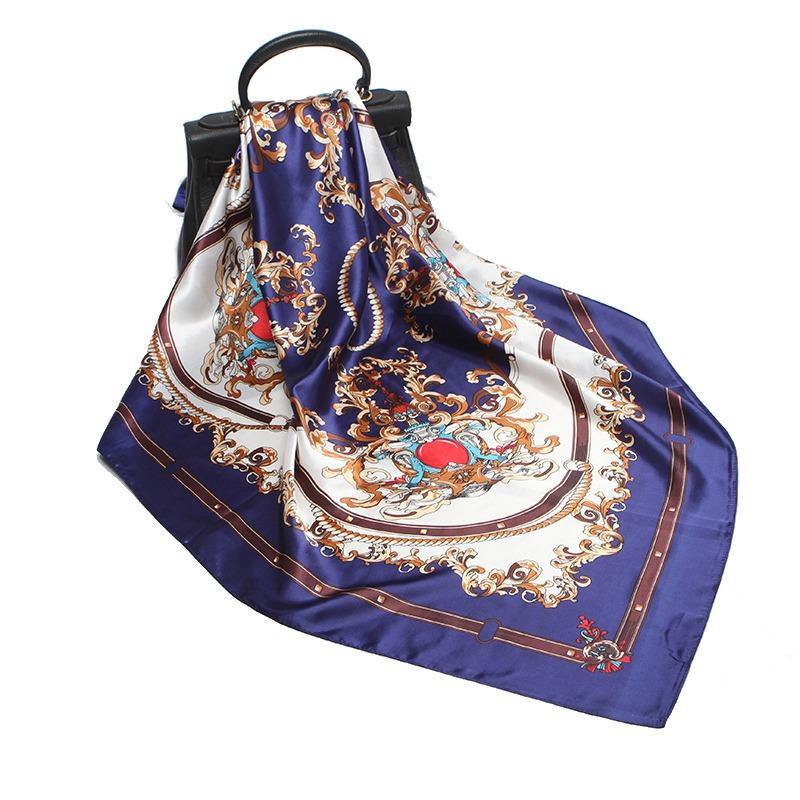 Printed Satin Silk Square Scarves - ElegantScarves.CA