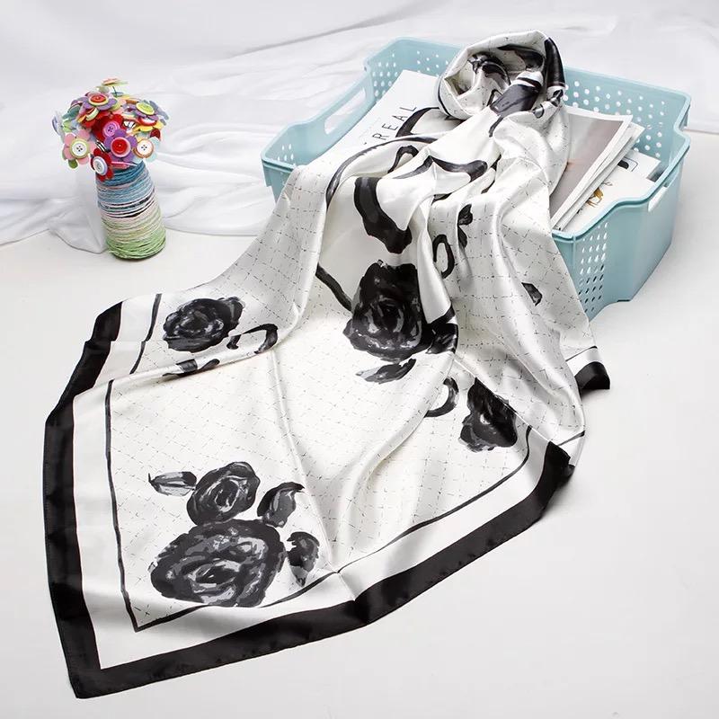 Printed Satin Silk Square Scarves - ElegantScarves.CA