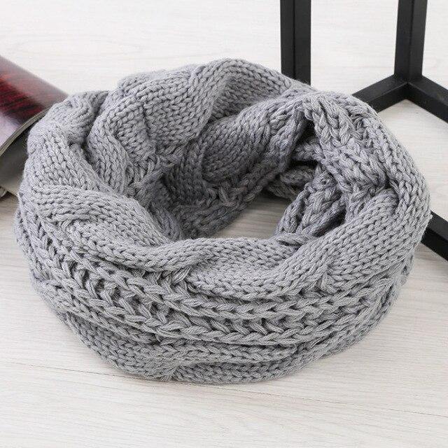 Women Scarf Women Knitted Snood Scarf Winter Infinity Scarves Neck Circle Cable Warm Soft Ring Scarf Female 2020 - ElegantScarves.CA