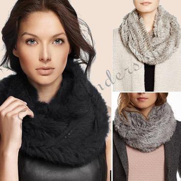 Women's Real Fur Infinity Scarves - ElegantScarves.CA