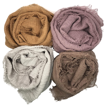 Stretchy Cotton Viscose Crinkle Scarves - ElegantScarves.CA